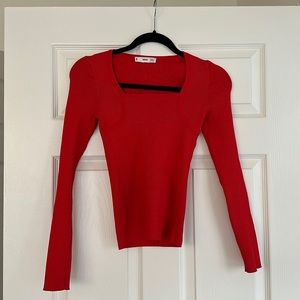 Very soft mango light sweater in red